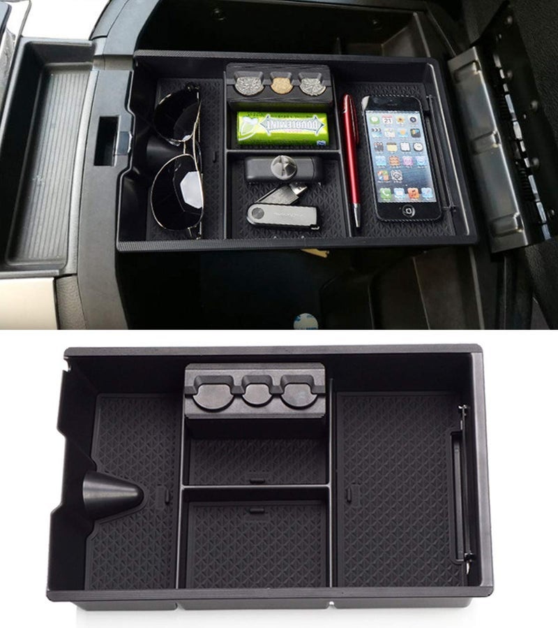 for Dodge RAM Center Console Organizer, Storage Box for Dodge RAM 1500 (2009-2018) and 2500/3500 (2010-2018),Armrest Organizer Tray + Coin Holder (Full Console w/Bucket Seats ONLY)